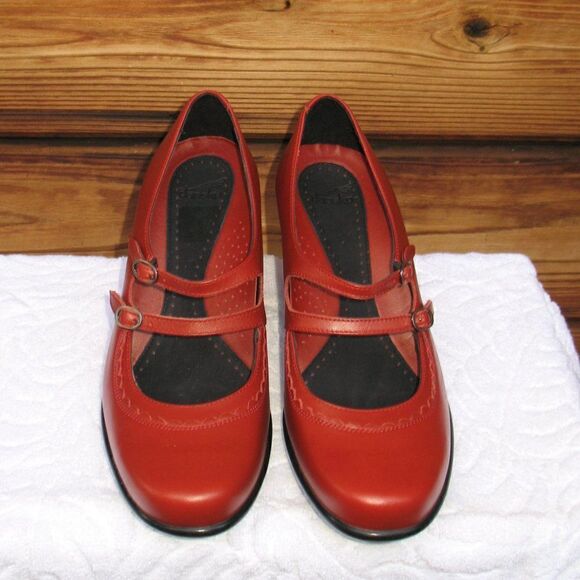 NWOB Dansko Red Orange Clogs 9.5 10 - Picture 3 of 7